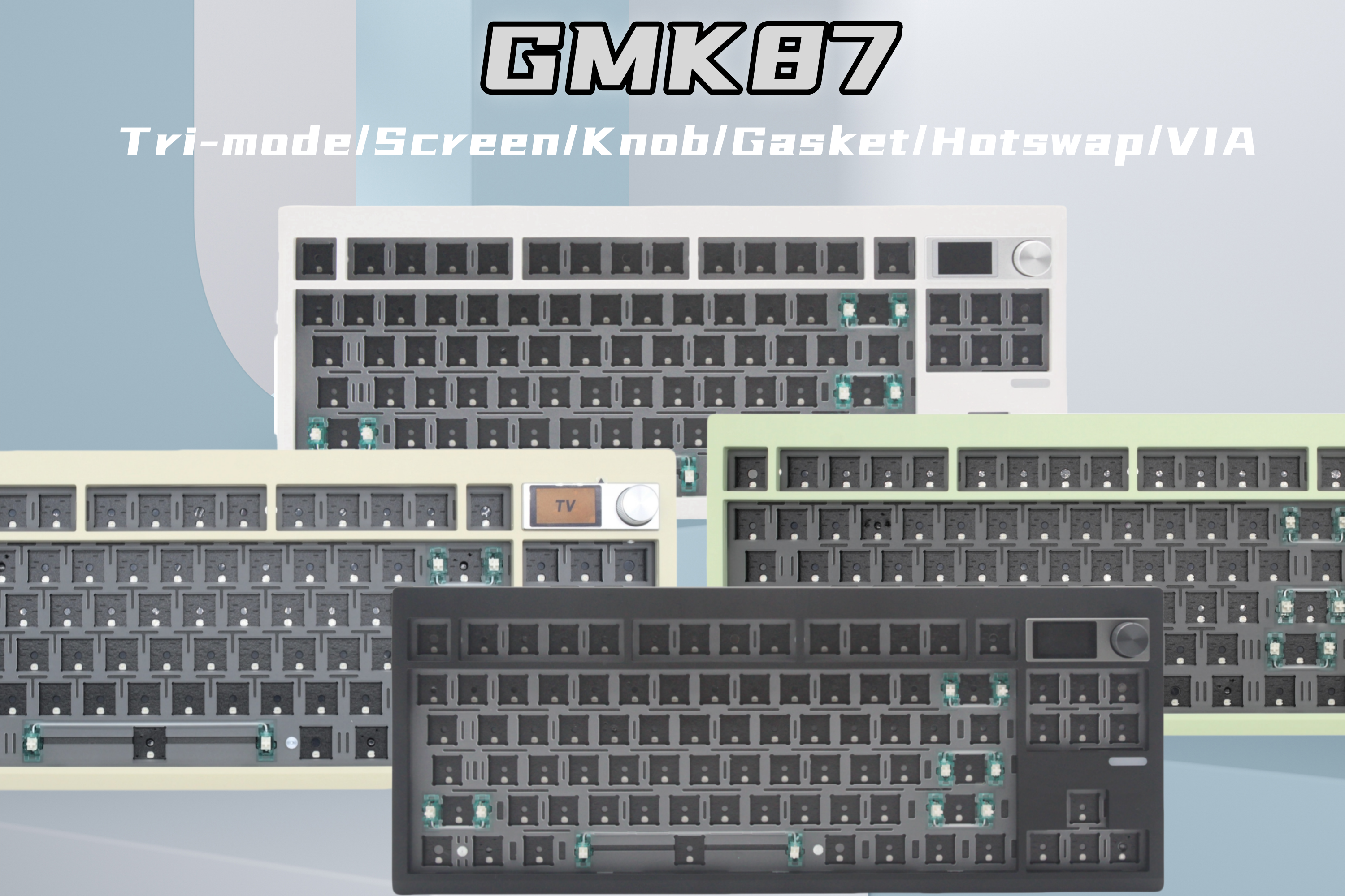 GMK87 Screen Tri-mode RGB Gasket Hotswap Custom Keyboard Kit